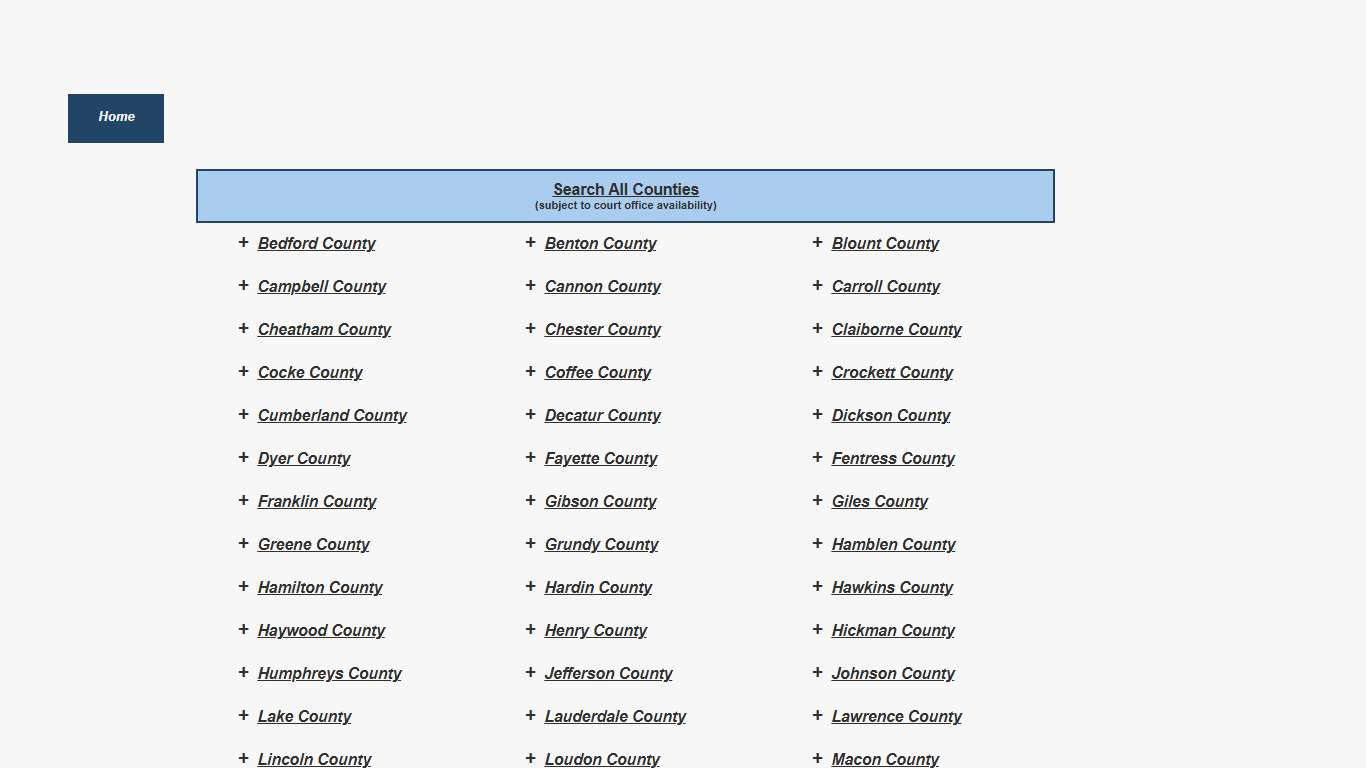 Tennessee Public Court Records